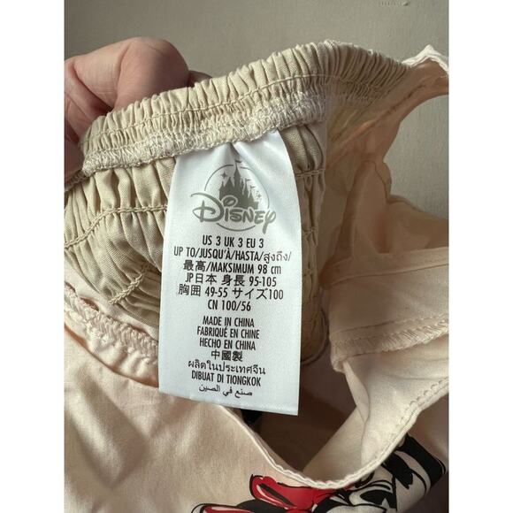 DisneyWorld Resort Wear Girls Minnie Mouse Smocked Ruffle Polka Dot Beige Cream - Picture 5 of 9